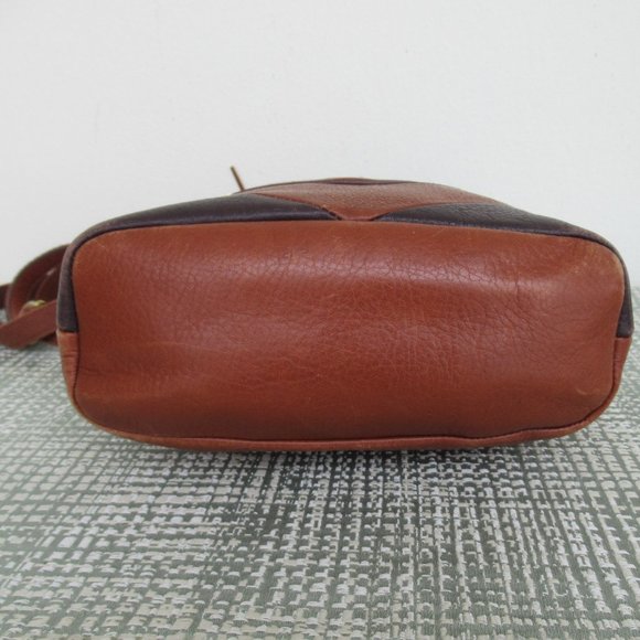 Fossil 100% Leather and Suede Bucket Shoulder Handbag Crossbody Medium sz Brown - Picture 7 of 13